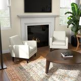 Polyester Fabric Upholstered Accent Chair 66cm Wide in Set Of 2 - Velmora