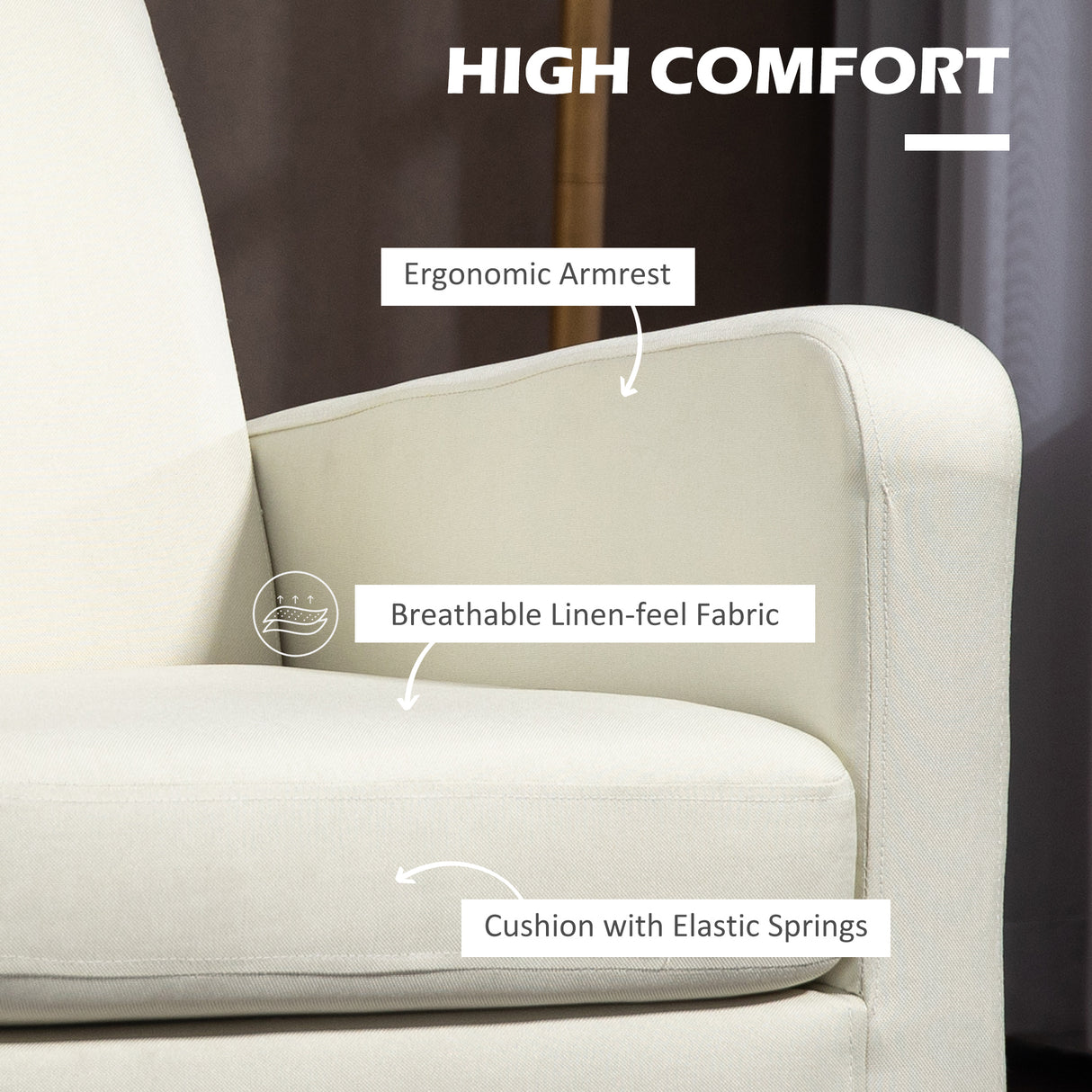 Polyester Fabric Upholstered Accent Chair 66cm Wide in Set Of 2 - Velmora