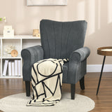 Polyester Fabric Upholstered Accent Chair With Rolled Arms 80cm Wide - Velmora