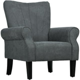 Polyester Fabric Upholstered Accent Chair With Rolled Arms 80cm Wide - Velmora