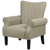 Polyester Fabric Upholstered Accent Chair With Rolled Arms 80cm Wide - Velmora