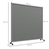 Polyester Garden Privacy Screen With Metal Frame And Wheels 183cm Wide - Velmora
