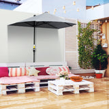 Polyester Half Parasol Umbrella 200cm Wide x 190cm Depth - Velmora