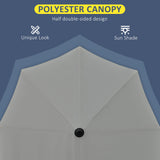 Polyester Half Parasol Umbrella 200cm Wide x 190cm Depth - Velmora