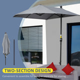 Polyester Half Parasol Umbrella 200cm Wide x 190cm Depth - Velmora