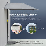 Polyester Half Parasol Umbrella 200cm Wide x 190cm Depth - Velmora
