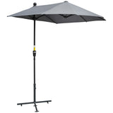 Polyester Half Parasol Umbrella 200cm Wide x 190cm Depth - Velmora