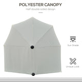 Polyester Half Parasol Umbrella 200cm Wide x 190cm Depth - Velmora