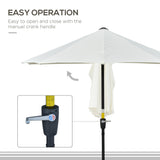 Polyester Half Parasol Umbrella 200cm Wide x 190cm Depth - Velmora