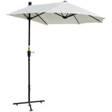 Polyester Half Parasol Umbrella 200cm Wide x 190cm Depth - Velmora