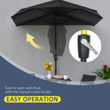 Polyester Half Parasol Umbrella 200cm Wide x 190cm Depth - Velmora