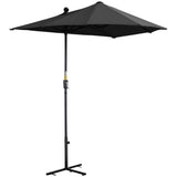 Polyester Half Parasol Umbrella 200cm Wide x 190cm Depth - Velmora