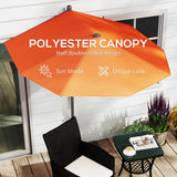 Polyester Half Parasol Umbrella 200cm Wide x 190cm Depth - Velmora