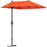 Polyester Half Parasol Umbrella 200cm Wide x 190cm Depth - Velmora