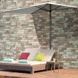 Polyester Half Parasol Umbrella 230cm Wide x 130cm Depth - Velmora