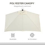 Polyester Half Parasol Umbrella 230cm Wide x 130cm Depth - Velmora