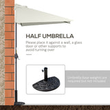 Polyester Half Parasol Umbrella 230cm Wide x 130cm Depth - Velmora