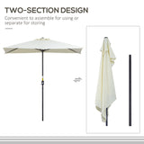Polyester Half Parasol Umbrella 230cm Wide x 130cm Depth - Velmora