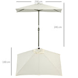 Polyester Half Parasol Umbrella 230cm Wide x 130cm Depth - Velmora