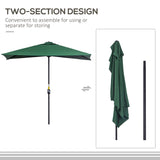 Polyester Half Parasol Umbrella 230cm Wide x 130cm Depth - Velmora