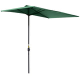 Polyester Half Parasol Umbrella 230cm Wide x 130cm Depth - Velmora