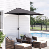 Polyester Half Parasol Umbrella 230cm Wide x 130cm Depth - Velmora