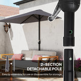 Polyester Half Parasol Umbrella 230cm Wide x 130cm Depth - Velmora