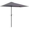 Polyester Half Parasol Umbrella 230cm Wide x 130cm Depth - Velmora
