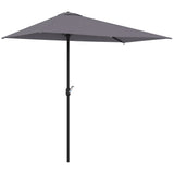 Polyester Half Parasol Umbrella 230cm Wide x 130cm Depth - Velmora