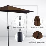 Polyester Half Parasol Umbrella 269cm Wide x 138cm Depth - Velmora