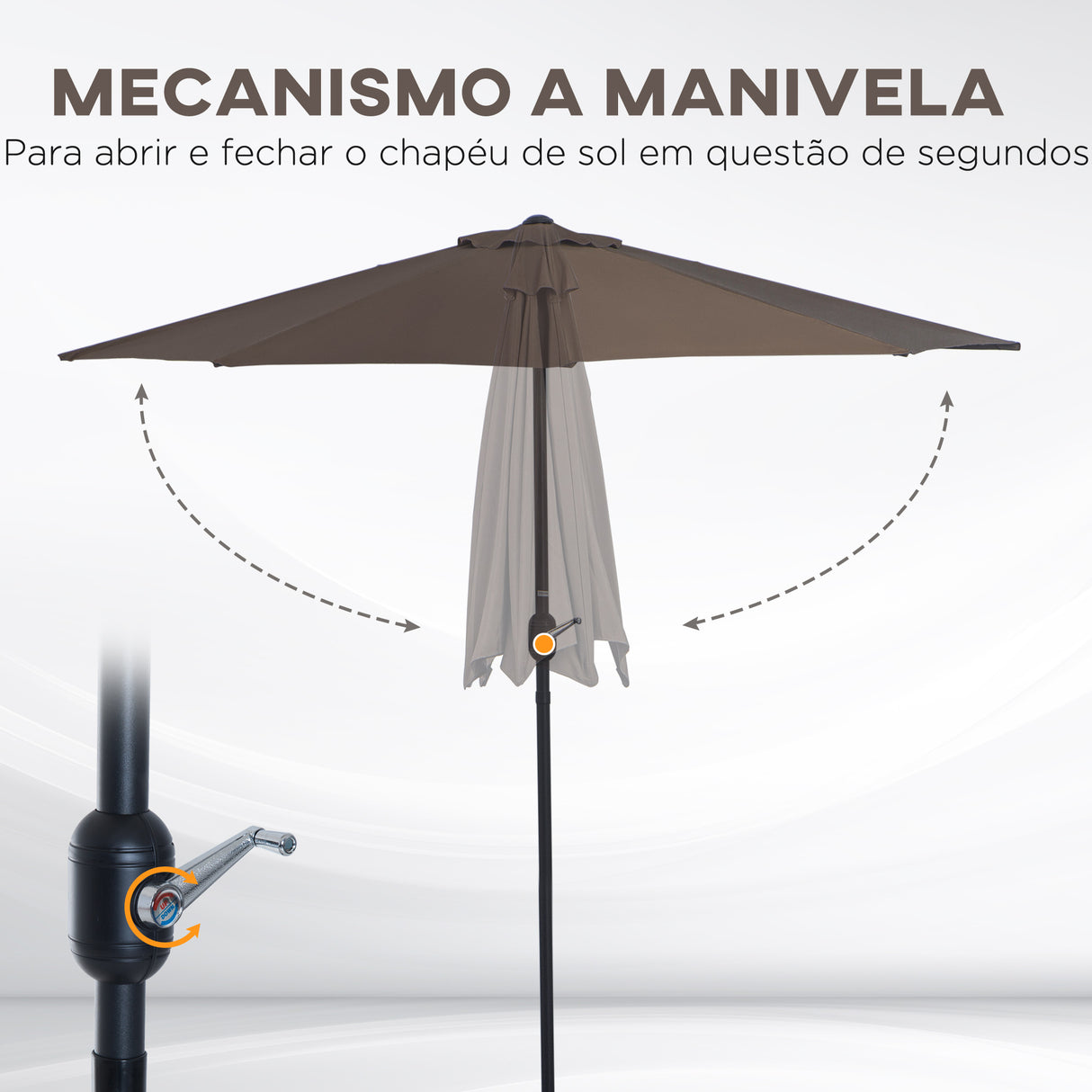 Polyester Half Parasol Umbrella 269cm Wide x 138cm Depth - Velmora