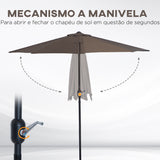 Polyester Half Parasol Umbrella 269cm Wide x 138cm Depth - Velmora
