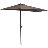 Polyester Half Parasol Umbrella 269cm Wide x 138cm Depth - Velmora