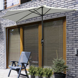 Polyester Half Parasol Umbrella 269cm Wide x 138cm Depth - Velmora