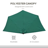 Polyester Half Parasol Umbrella 269cm Wide x 138cm Depth - Velmora