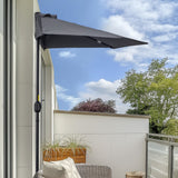 Polyester Half Parasol Umbrella 269cm Wide x 138cm Depth - Velmora