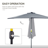 Polyester Half Parasol Umbrella 269cm Wide x 138cm Depth - Velmora