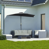 Polyester Half Parasol Umbrella 269cm Wide x 138cm Depth - Velmora