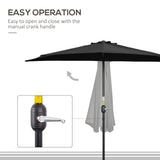 Polyester Half Parasol Umbrella 269cm Wide x 138cm Depth - Velmora