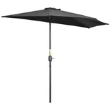 Polyester Half Parasol Umbrella 269cm Wide x 138cm Depth - Velmora