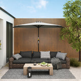 Polyester Half Parasol Umbrella 269cm Wide x 138cm Depth - Velmora