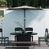 Polyester Half Parasol Umbrella 269cm Wide x 138cm Depth - Velmora