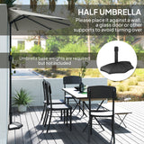 Polyester Half Parasol Umbrella 269cm Wide x 138cm Depth - Velmora