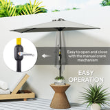 Polyester Half Parasol Umbrella 269cm Wide x 138cm Depth - Velmora
