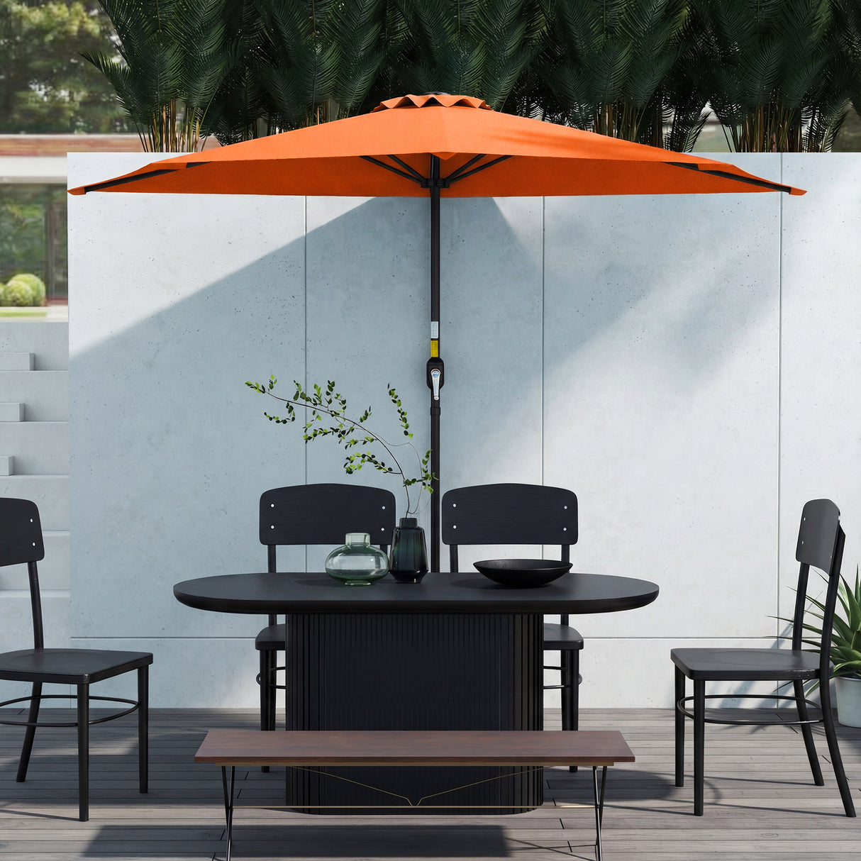 Polyester Half Parasol Umbrella 269cm Wide x 138cm Depth - Velmora