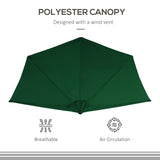 Polyester Half Parasol Umbrella 293cm Wide x 150cm Depth - Velmora