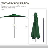 Polyester Half Parasol Umbrella 293cm Wide x 150cm Depth - Velmora
