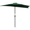 Polyester Half Parasol Umbrella 293cm Wide x 150cm Depth - Velmora