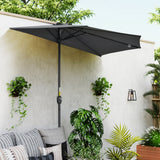 Polyester Half Parasol Umbrella 293cm Wide x 150cm Depth - Velmora