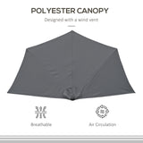 Polyester Half Parasol Umbrella 293cm Wide x 150cm Depth - Velmora